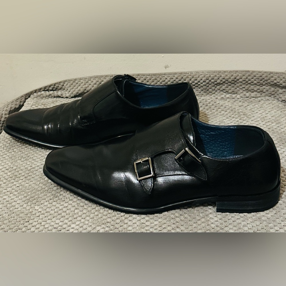Steve Madden Men's Black Double Monk Strap Dress Shoes Size 11 - Picture 2 of 7